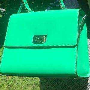 Green Kate Spade satchel with shoulder strap new